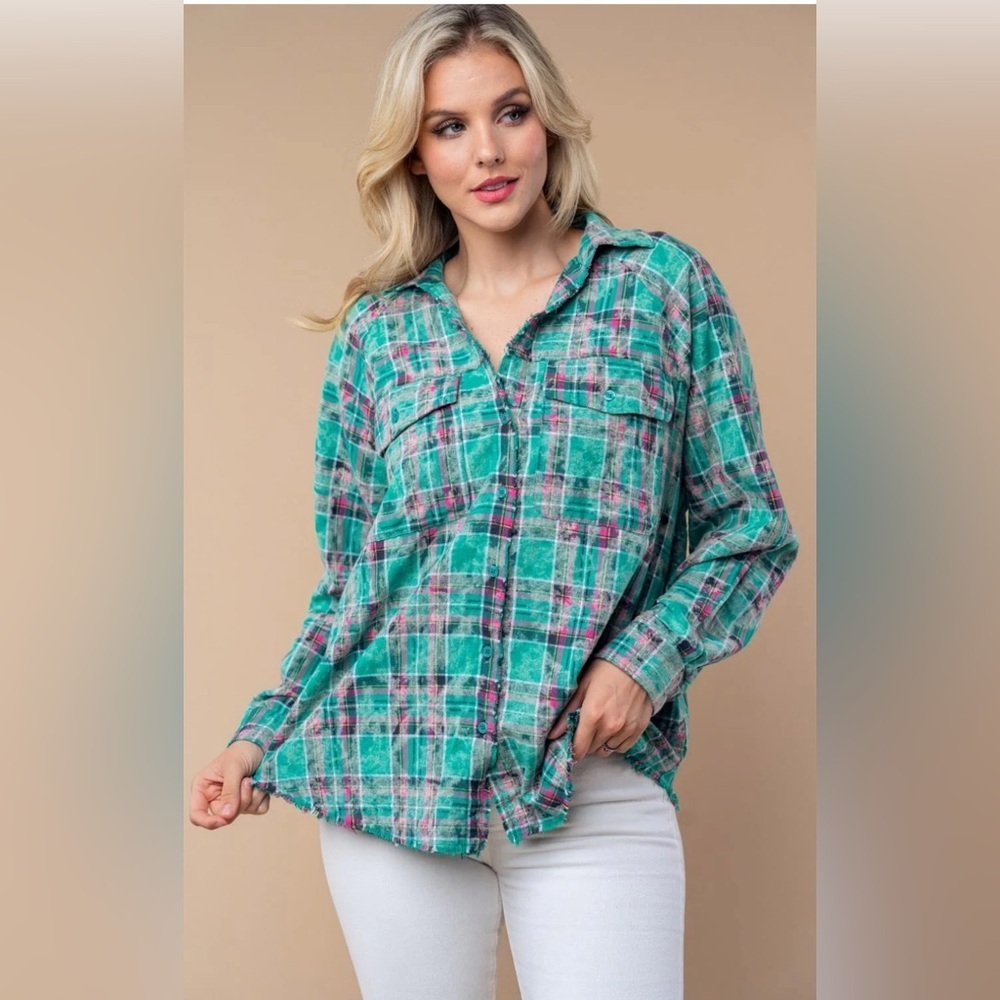 White Birch Never Negative Cotton Long Sleeve Flannel Women’s Large New